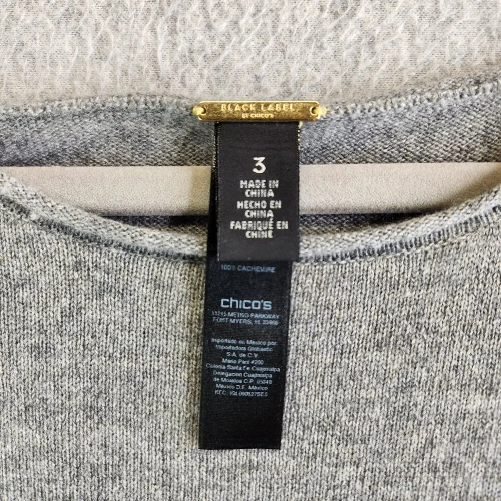 Chico's Light Gray Asymmetric Poncho Sweater